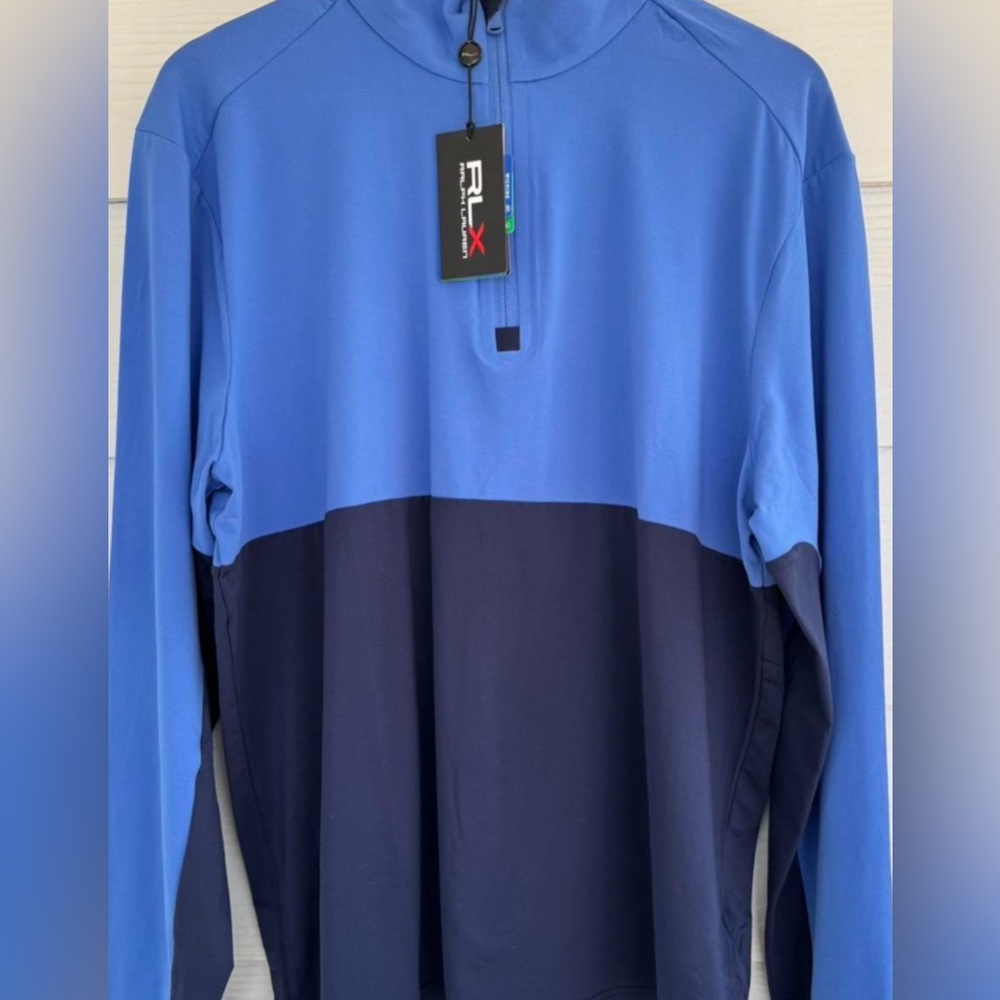 NWT RLX Ralph Lauren Performance Quarter Zip Pullover Blue Navy Men’s Small $128